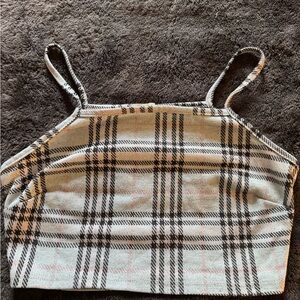 Papaya Black and White Checkered Camisole